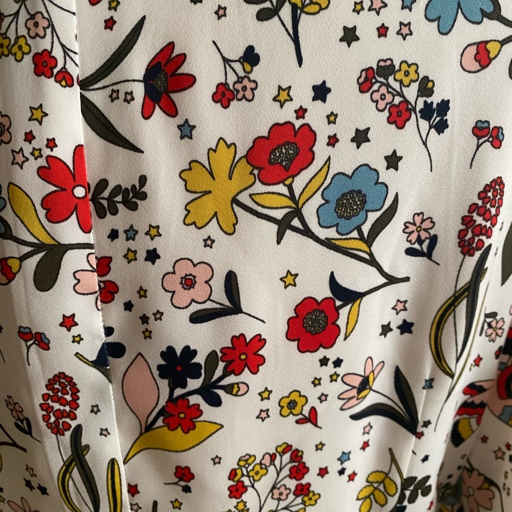 Boden White Maxi Dress with Navy Stripes and Multicolor Floral Print - Picture 4 of 7